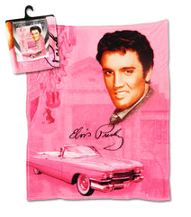Elvis Throw Blanket "Pink w/ Guitars"