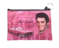 Elvis Make Up Bag - Pink w/ Guitars