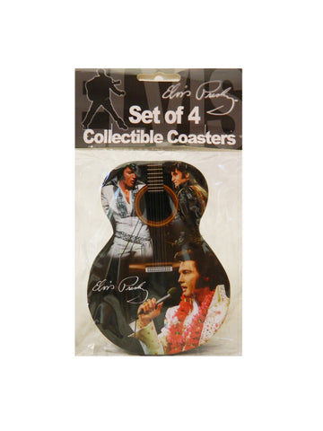 Elvis Coasters Guitar Shape 3 Images -Set/4-