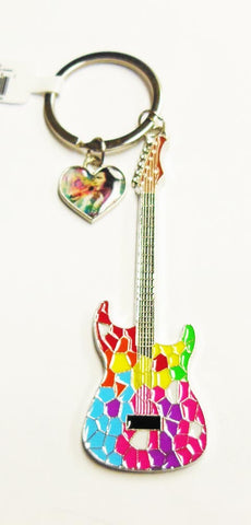 Elvis Key Chain - Mosaic Guitar With Charm