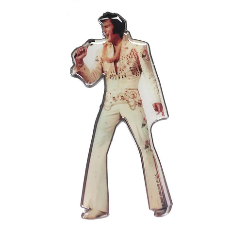 Elvis Magnet Diecut Metal White