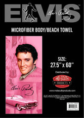 Elvis Towel Microfiber Body/Beach Pink w/Guitars