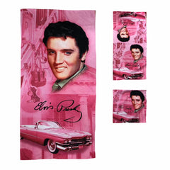 Elvis Bath Towel Pink Gtrs-Set 3/PC -