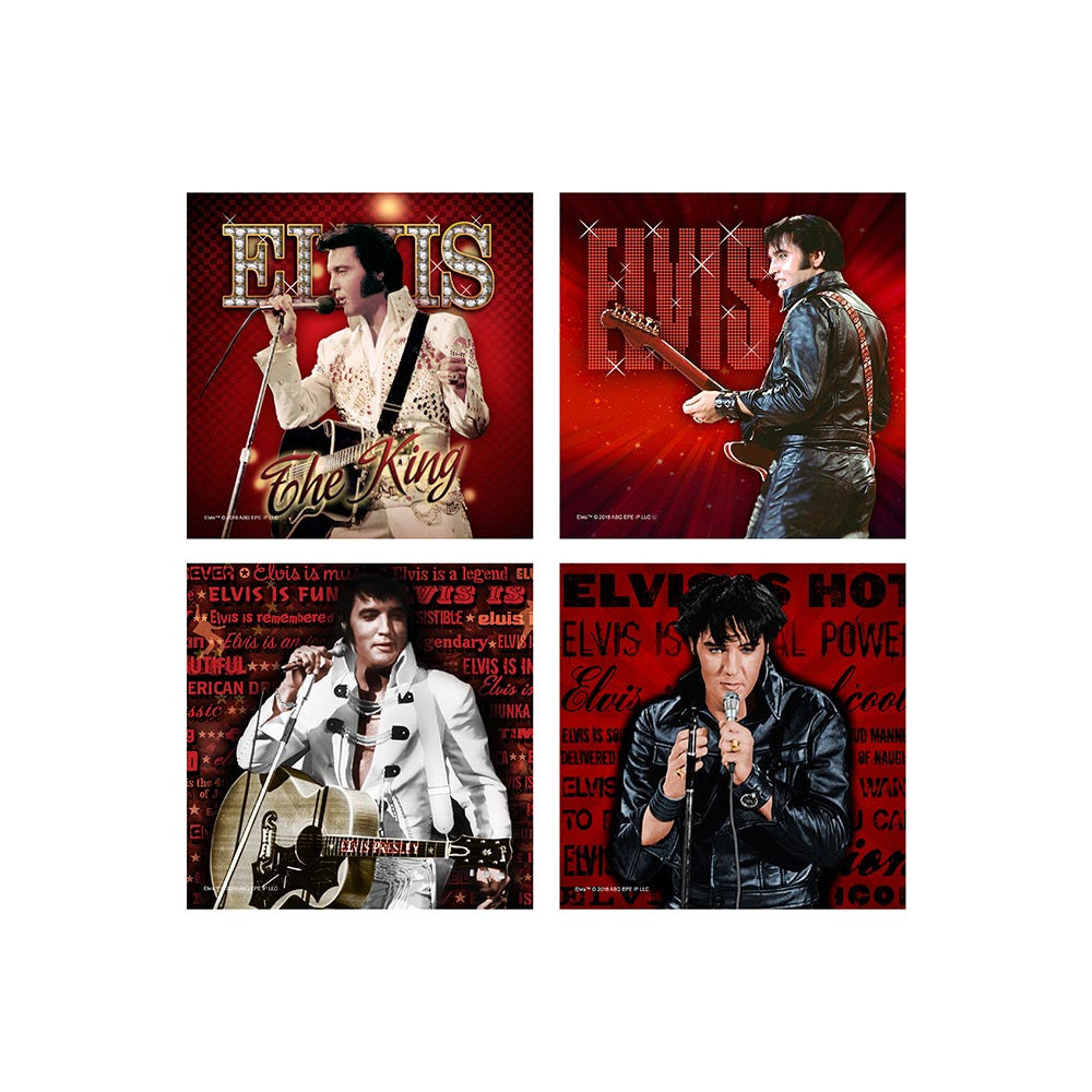 Elvis Coasters Red '68 Name, The King Red