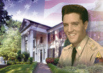 Elvis Postcard Graceland Flag