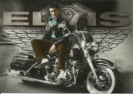 Elvis Postcard On Bike/Wings