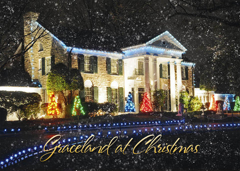 Elvis Postcards Graceland at Christmas