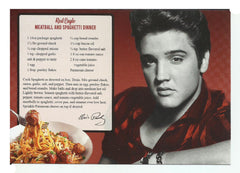 Elvis Postcards Recipe Meatball and Spaghetti Dinner