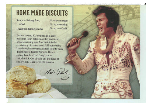 Elvis Postcards Recipe Home Made Biscuits
