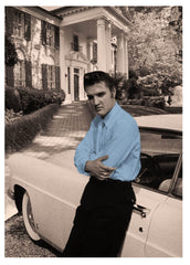 Elvis Postcards Beside Car