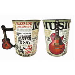 Mug - Music Is Passion Guitar Handle