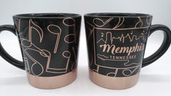 Memphis Mug Rose Gold Music Notes