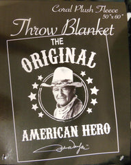 John Wayne Throw Blanket Blk & Wht Est.