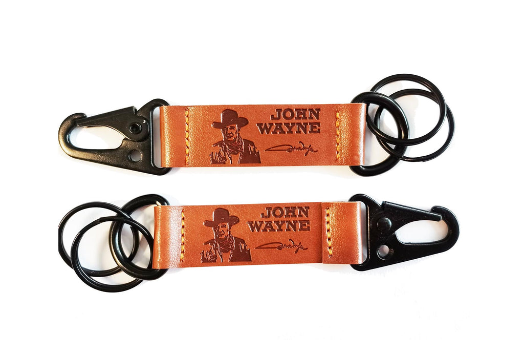 John Wayne Leather Key Chain - Belt Clip