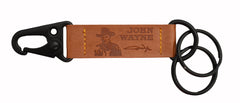 John Wayne Key Chain Leather w/Belt Clip