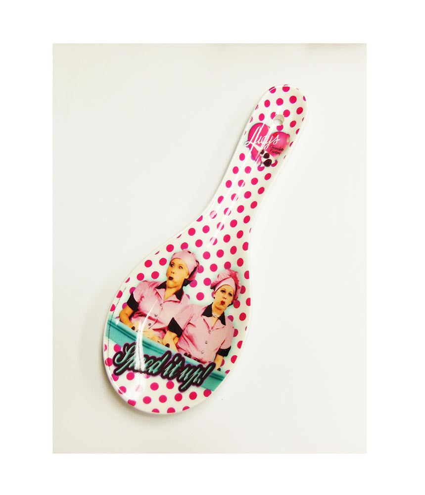 Lucy Spoon Rest Chocolate Factory Polka Dots
