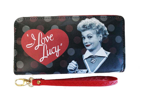 Lucy Wallet Blk & Red Zipper