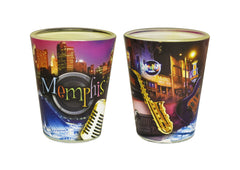 Memphis Shot Glass - Collage w/Mic