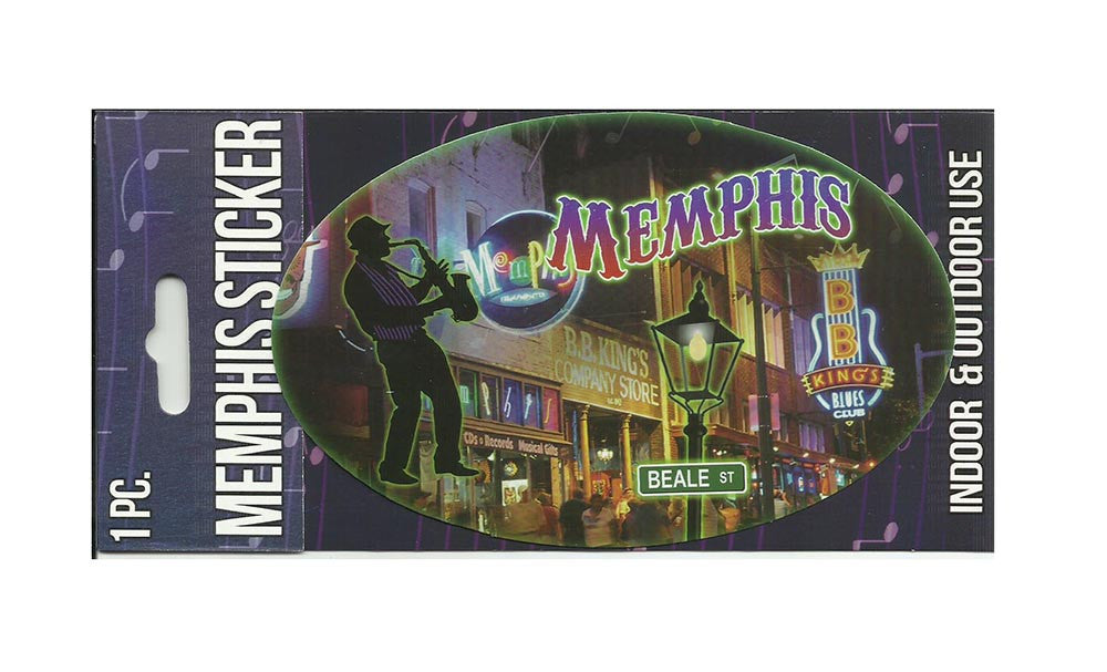 Memphis Sticker Blues Man Oval