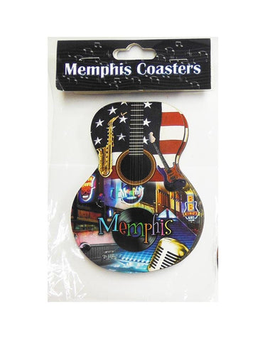 Memphis Coasters Guitar Collage -Set/4