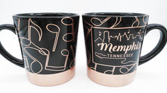 Memphis Mug Rose Gold Music Notes