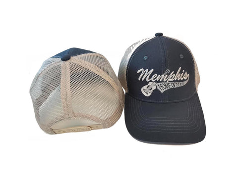 Memphis Cap/Trucker Hat - Blue w/ Gray Mesh