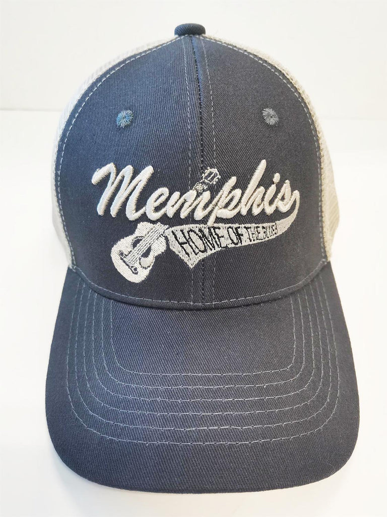 Memphis Cap/Trucker Hat - Blue w/ Gray Mesh