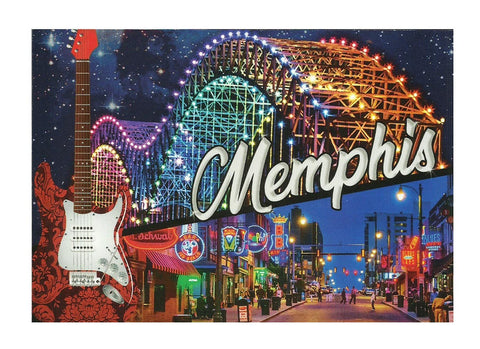 Memphis Postcard Bridge & Beale at Night