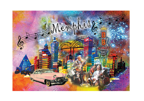 Memphis Postcards - Caddy Collage - Pack of 50