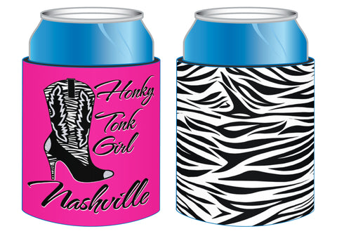 Nashville Huggie/Koozie - Honky Tonk Zebra