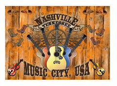 Nashville Postcard Wood Panel