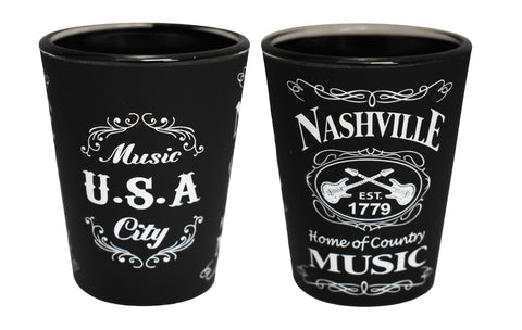 Nashville Shot Glass Blk&Wht Est.1719