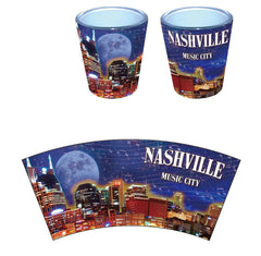 Nashville Shot Glass Night Skyline