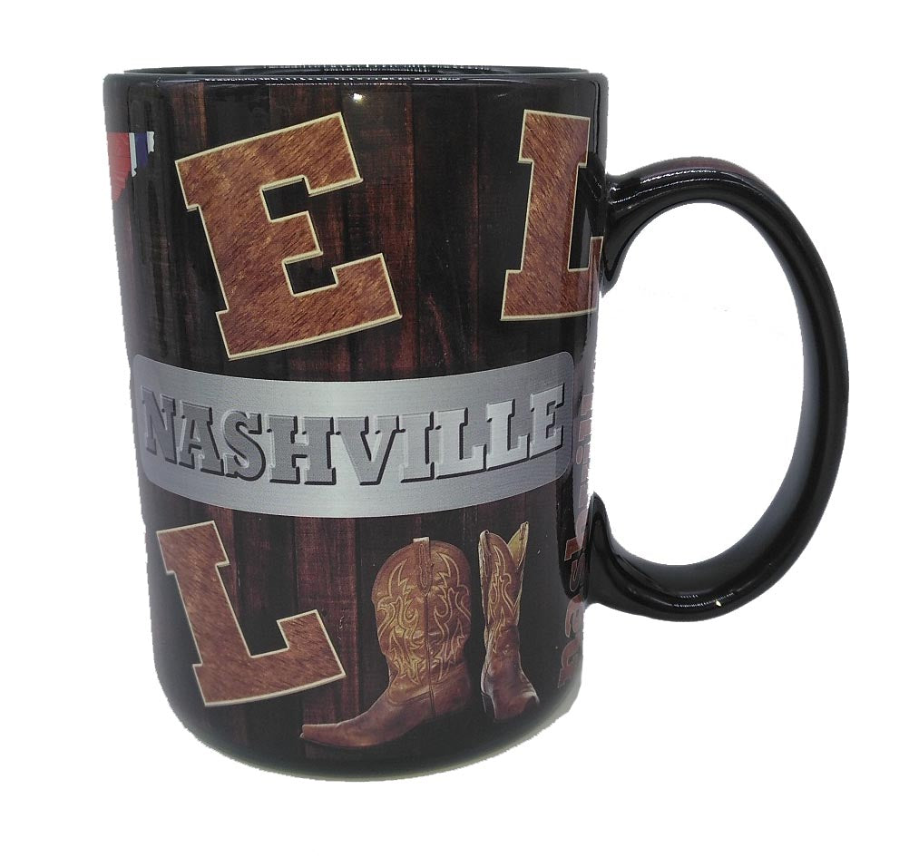 Nashville Mug Wood Letters