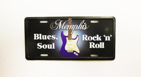 Memphis Magnet License Plate Guitar