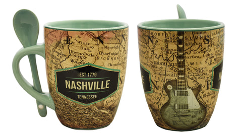 Nashville Mug Map with Spoon