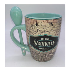 Nashville Mug Map with Spoon