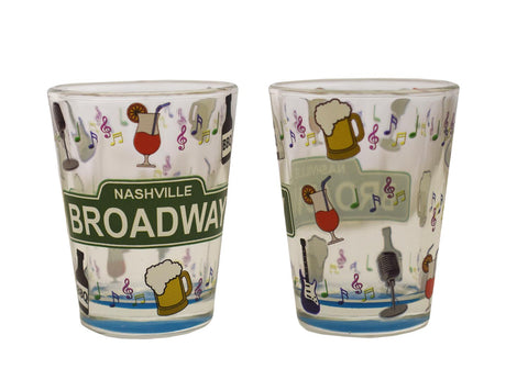 Nashville Shot Glass - Broad Icons Assorted Colors