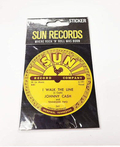 Sun Record Sticker Johnny Cash I Walk The Line