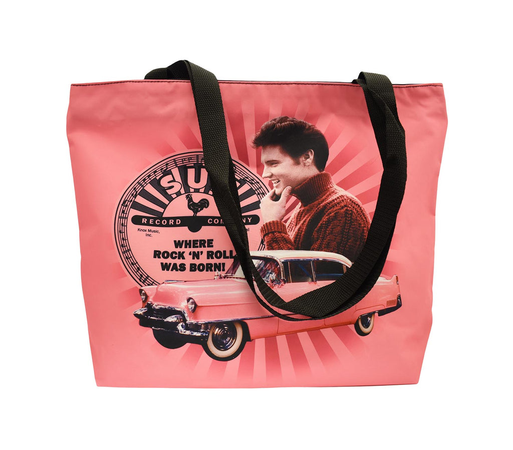 Sun Records Tote Bag Elvis Pink
