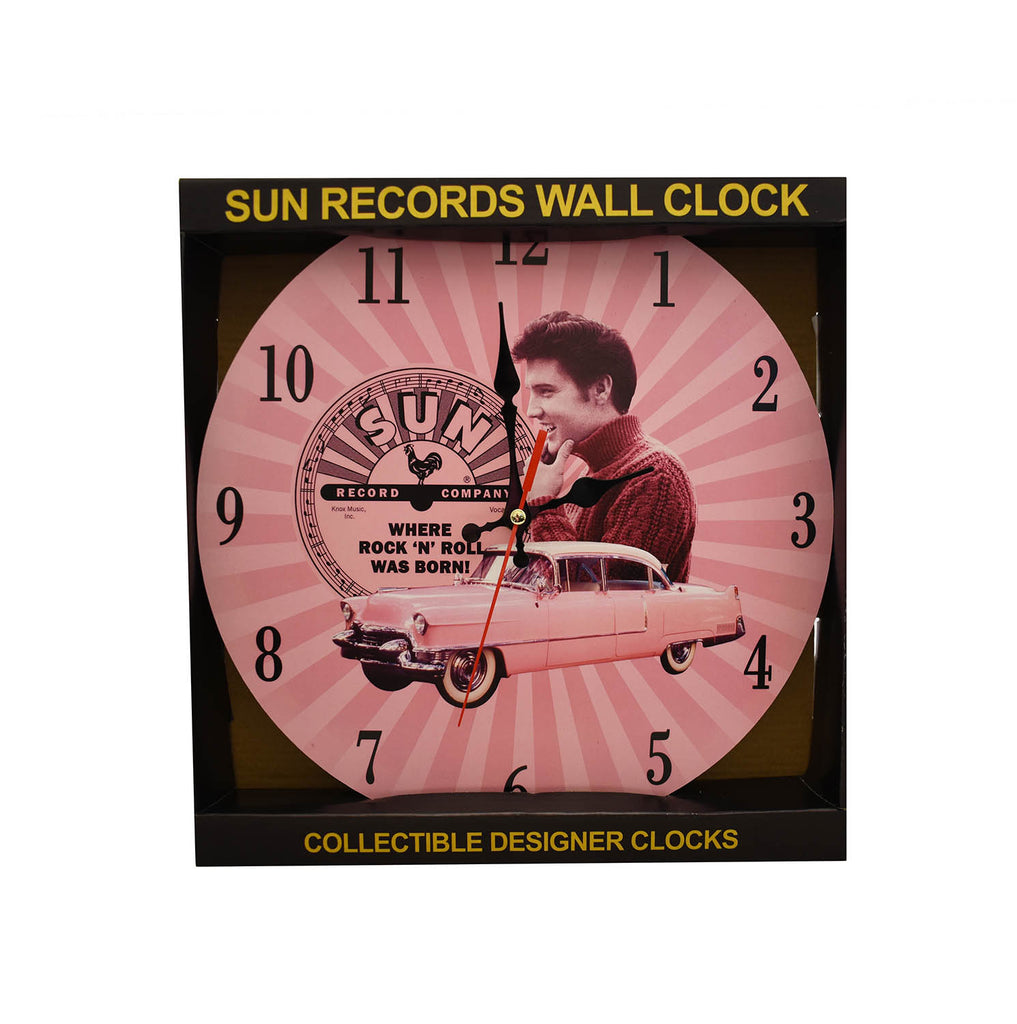 Sun Record Clock Elvis Pink