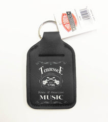 Tennessee Key Chain w/Multiuse Pouch: Hand Sanitizer, Lip Stick and more -"BLK&WHT"