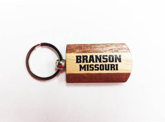Branson Key Chain - Two Tone Wood