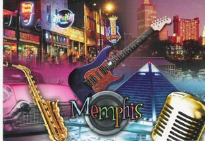 Memphis Postcard Collage w/Mic