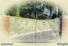 Elvis Postcard Graceland Gates
