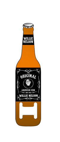 Willie Nelson  Bottle Opener/ Magnet Blk & Wht Est