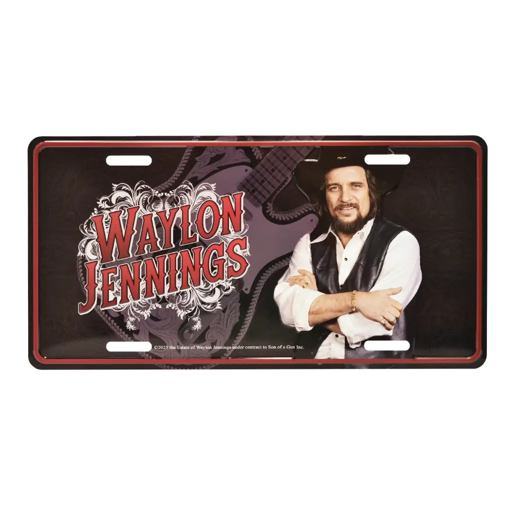 Waylon Jennings License Plate - Guitar