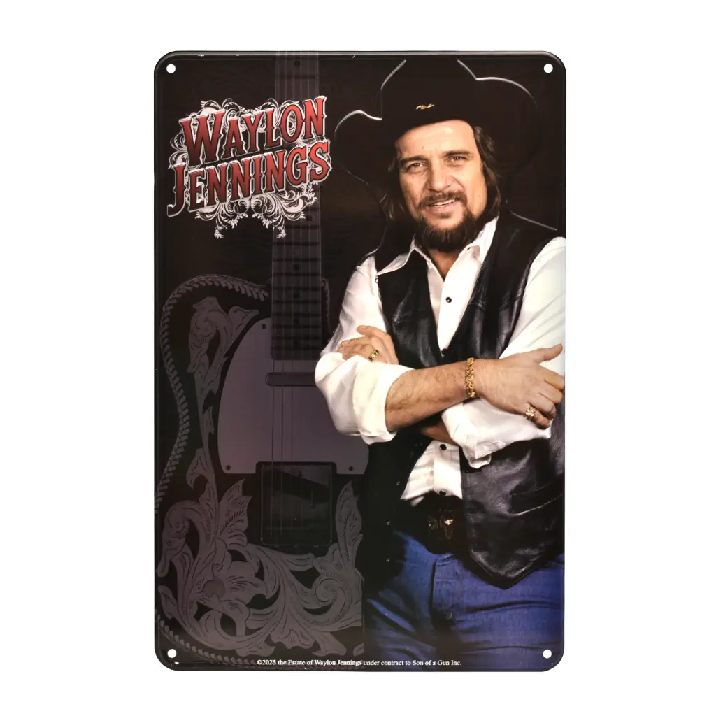 [JEN7217] Waylon Jennings Sign - Guitar