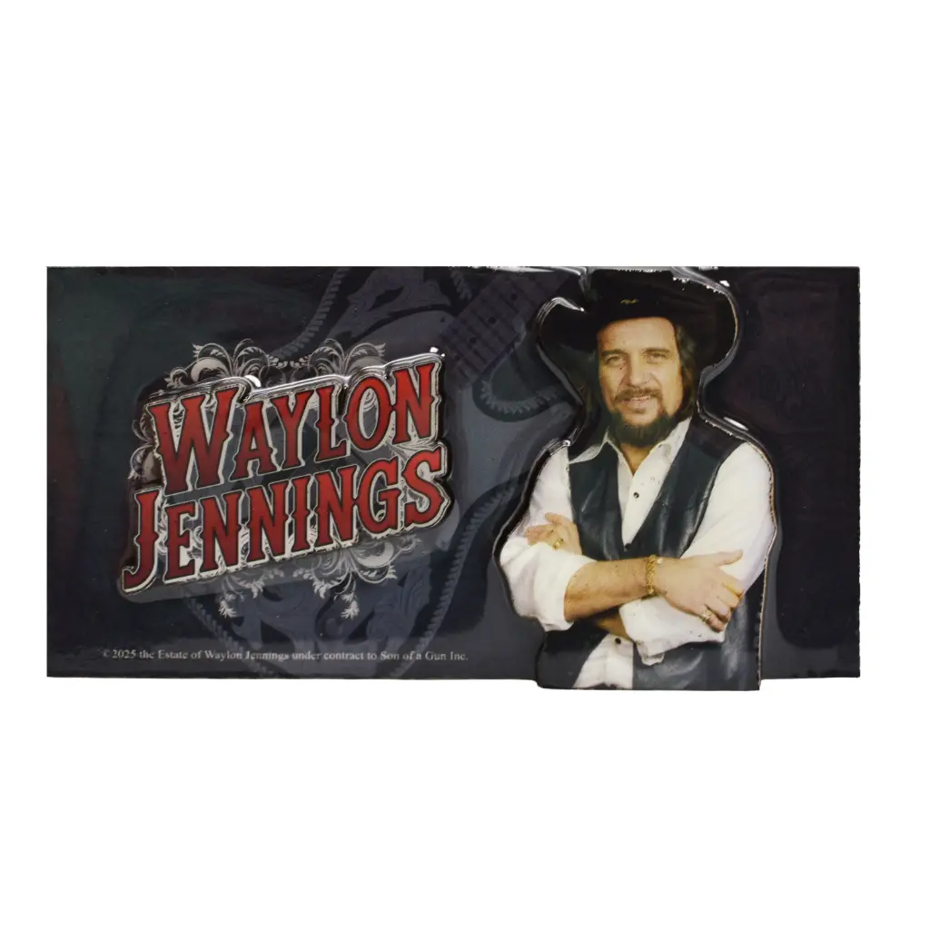 Waylon Jennings Magnet - Laser 3D Guitar