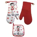 Betty Boop Pot Holder/Oven Mitt Set - Kiss the Cook